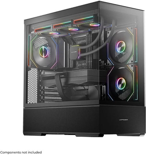 LC-Power Gaming 812B Onyx Vision Midi Tower Κουτί Υπολογιστή με Πλαϊνό Παράθυρο Μαύρο
