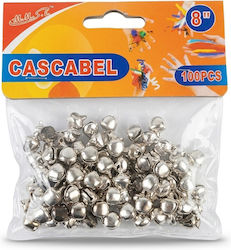 Metal Silver Bells 8mm Set 100 Pieces Crafts