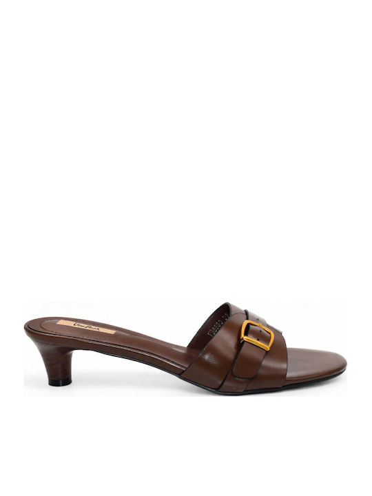 Mules With Chunky Low Heel In Brown Colour SV-VB6330-26ML-BROWN