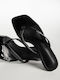 Damen Pantoletten aus Lackleder mit Dünnem Niedrigem Absatz in Schwarz Farbe K26-301-8357-MAUR