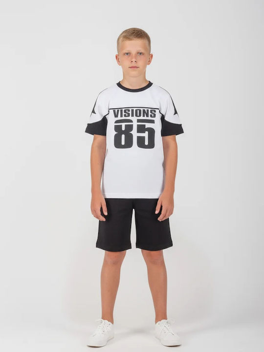 Joyce Kinderbekleidungsset mit Shorts Weiß - Schwarz 2 Stück Joyce Kinderbekleidungsset mit Shorts Weiß - Schwarz 2 Stück