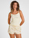 Hunkemöller Summer Cotton Women's Shorts Pajamas White