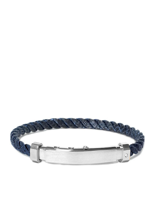 Borsari Herren Armband aus Stahl mit Diamant