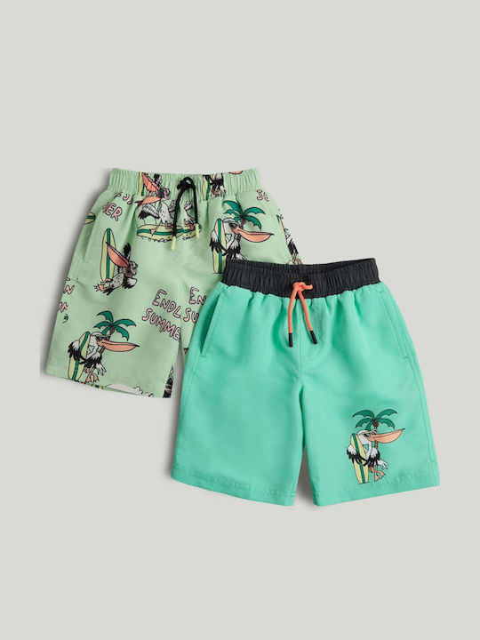 Kids Fabric Green Shorts/Bermuda 2 Pieces