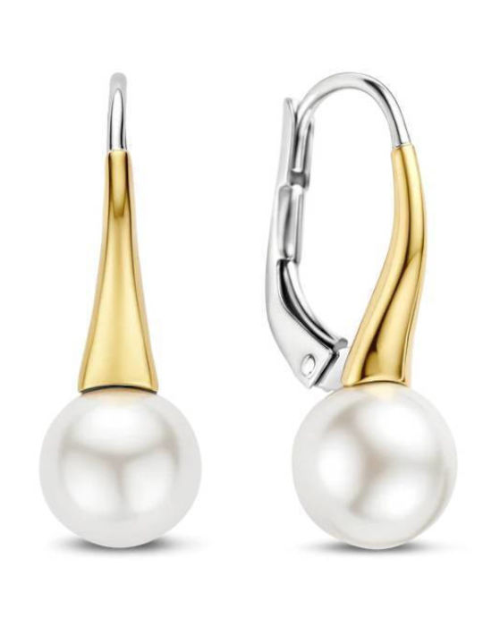 Ti Sento Silver Hoop Earrings With Pearls