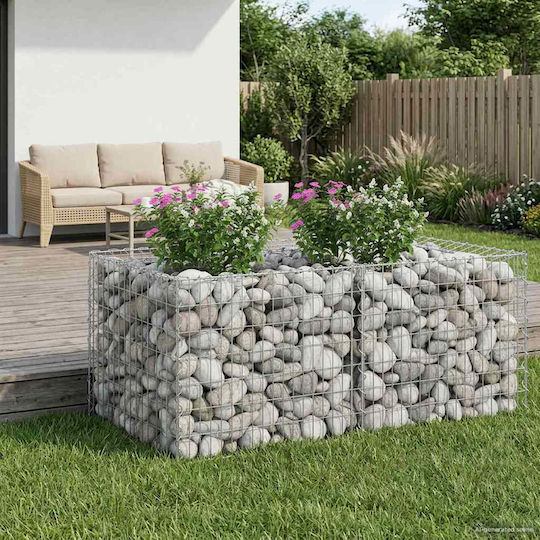 vidaXL Stahl-Gartenzaunbedarf aus Draht 100x100x60cm Silber