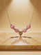 Lavore Necklace With Heart Design In Pink Gold Plated Steel Pink