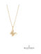 Velegrakis Necklace With Butterfly Design In Gold Plated Silver With Zircon