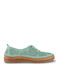 Leather Women's Ballerina Shoes In Green Colour