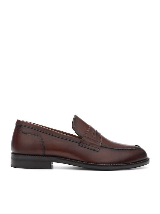 Δερμάτινα Ανδρικά Loafers σε Καφέ Χρώμα