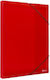 Metron File Box With Rubber Band 25x35x3cm Transparent Red