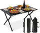Relaxdays Τραπέζι Μεταλλικό για Camping Πτυσσόμενο 44x90x60cm Μαύρο