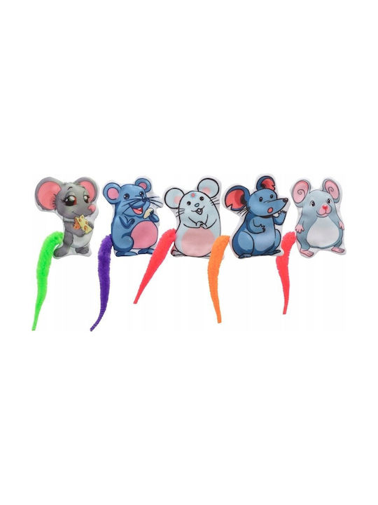 Set Șoareci Pisici Plat Poliester 7,5 Cm Cu Catnip 110 Bucăți Cutie