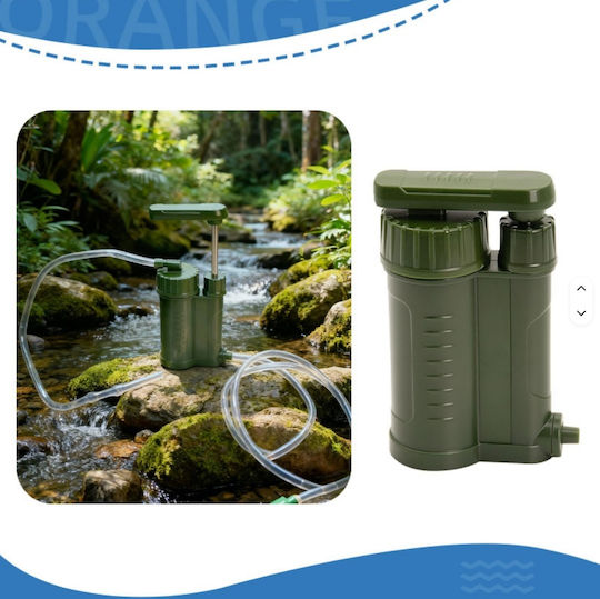 Portable Survival Water Filter Pump Dual UF Activated Carbon Filtration System Camping Hiking Travel 145-8788