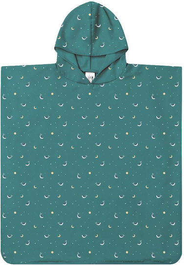 Beach Poncho Sun Protection Hood Whale Teal 1-3 Years Monneka