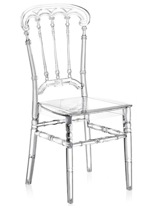 Scaun De Exterior Din Plastic Roma Transparent 38x42x93 Cm