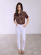 Celestino Damen Jeans Gerade Passform Weiß