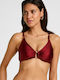 Bikini Top With Padding Burgundy
