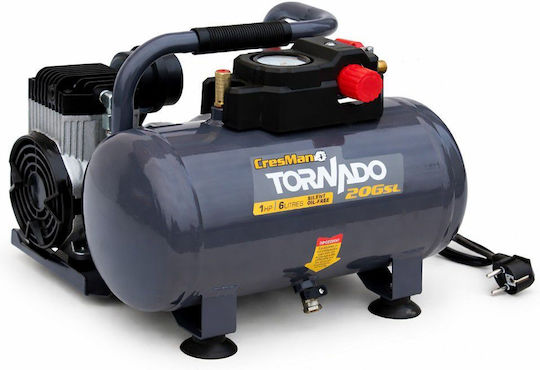 Cresman Tornado Luftkompressor mit Leistung 1hp und Luftkammer 6lt