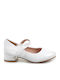 Kids Ballerinas with Hoop & Loop Closure Patent Leather White