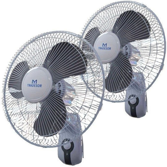 Set of 2 Wall-mounted Fans Fb40 16" 214067