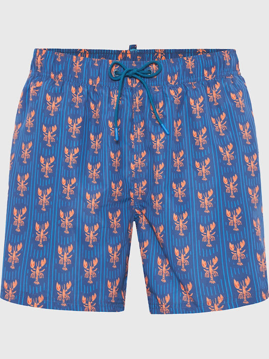 Funky Buddha Men's Swimwear Shorts Blue with Patterns