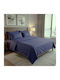 MayHome Set Bed Sheets Double 200x240cm Blue 4 Pieces