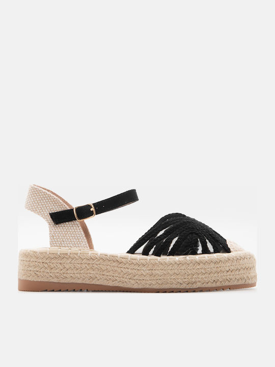 Luigi Women's Flat Sandals Flatforms Black