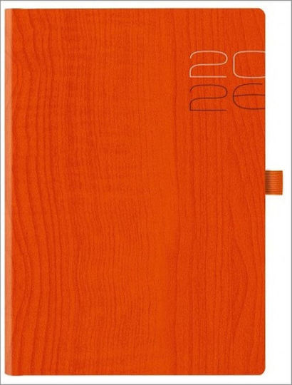 Ημερολόγιο Ημερήσιο 2026 Woodline Flat 17,2χ24cm Πορτοκαλί 696e6.447