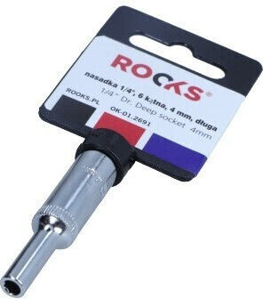 Rooks Καρυδάκι Μακρύ με Καρέ Υποδοχής 1/4" Διάμετρος 4mm