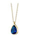 VTJ Necklace From Gold Plated Steel Navy Blue