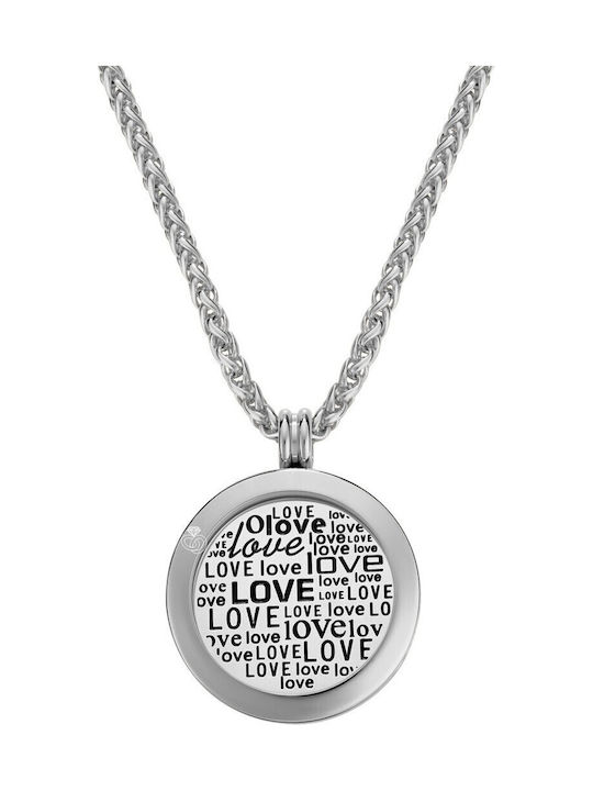 Necklace 'Love' 25 Mm Insert Charm Steel 316l By Lockits Ak25s-982500606l1