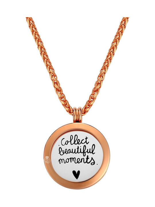 Necklace 'Collect Beautiful Moments' 25 Mm Insert Charm Steel 316l By Lockits Ak25s-982500616r1