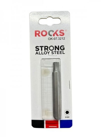 Long Screwdriver Bit 10mm 3/8 Ribbed M9 X 75mm S2