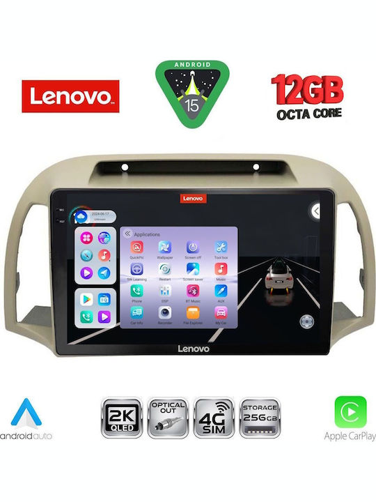Lenovo Car Audio System for Nissan Micra 2002-2010 Bluetooth USB WiFi GPS Apple CarPlay Android Auto with 9" Touch Screen