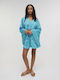 Ble Resort Collection Design One Size 100% Women's Mini Beach Kimono Turquoise