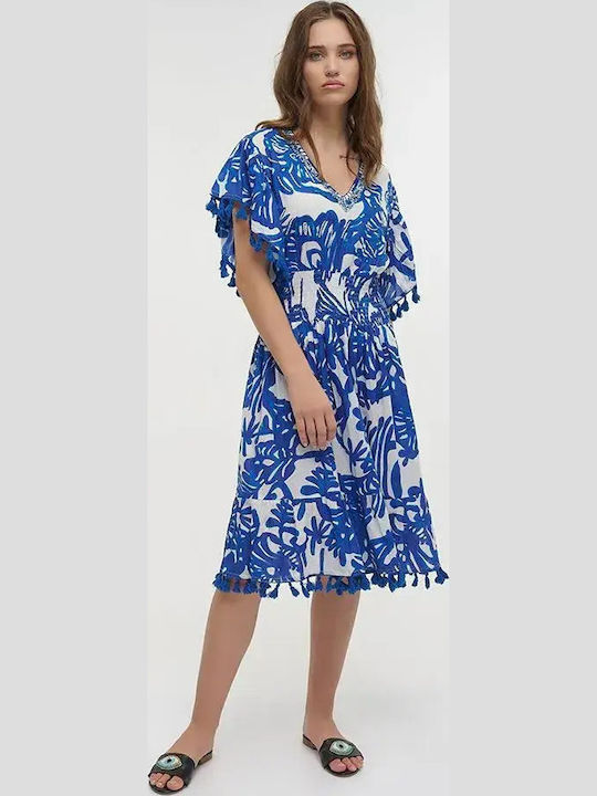 Ble Resort Collection Einheitsgröße 100% Kaftan Damenbademode Blau/Weiß