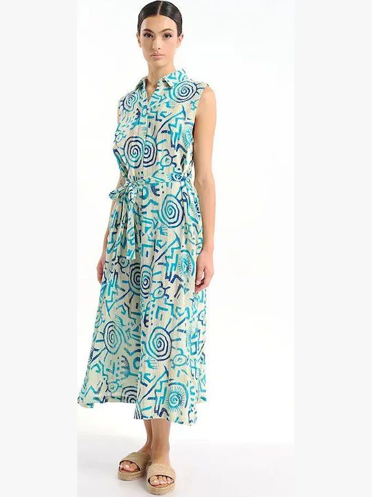 Women's One-piece Jumpsuit White With Blue Turquoise