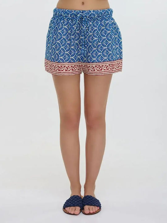 Damen-Shorts Blau/Weiß/Rot