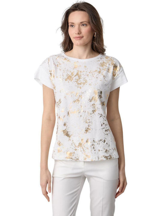 Women's Cotton Short Sleeve White Blouse