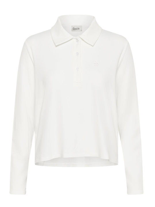 Women's Polo Blouse Long Sleeve White