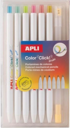 Apli Σετ 6 Χρωματιστα Μηχανικα Μολυβια Color Click 20550