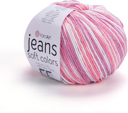 YarnArt Jeans Soft Colors Μεικτό Ροζ Λευκό 160m...