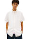 Short Sleeve Denim Shirt in Regular Fit White