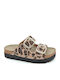 Leather Women's Anatomic Flatform Sandals Beige 617 Leopard
