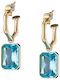 Verorama Earrings Made of Gold Plated Steel with Light Blue Stones