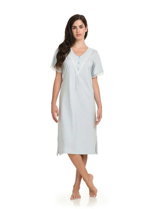 Primavera Summer Cotton Women's Nightgown Olive