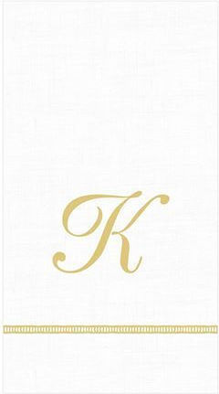 Χαρτοπετσέτες Herstitch Script K 10.8cm X 19.8cm Caspari 15 Τεμάχια