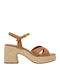 Leather Sandals Tabac Brown