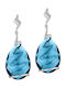 Verorama Ohrringe aus Silber mit Steinen Marineblau